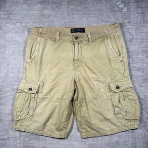 American Eagle Shorts Mens 36 Khaki Tan Y2K Ripstop Longboard Cargo Rugged